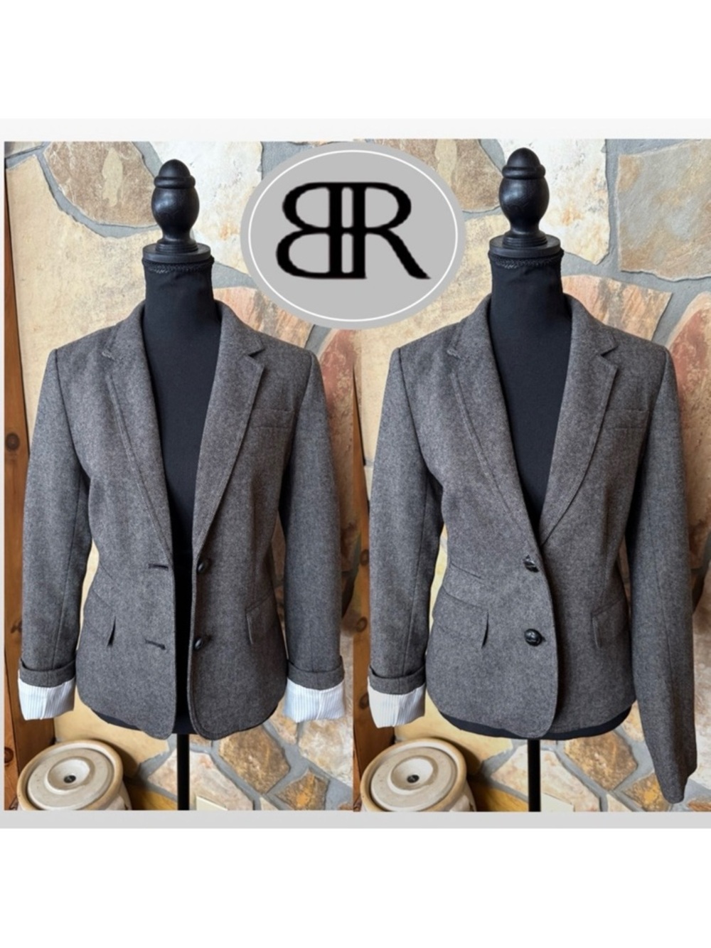 Banana Republic Wool Blend Lined 2-Button Blazer (8)